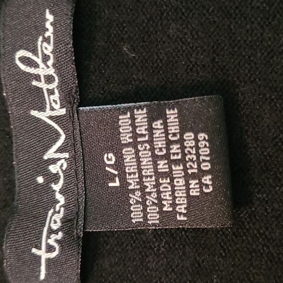 Travis Matthew Merino Wool V-neck Long Sleeves Black Sweater Men's L Casual Fall - Picture 2 of 14